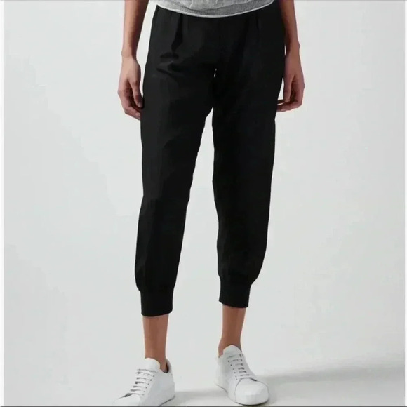 ATM Womens Black Silk Jogger Pants Relaxed Fit 100% Silk Size Small - Picture 2 of 10